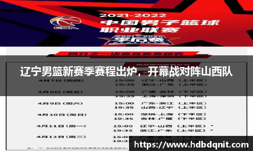 辽宁男篮新赛季赛程出炉，开幕战对阵山西队